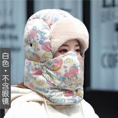 眼鏡帽子一體圍脖雷鋒帽女冬款騎車(chē)加絨加厚保暖防風(fēng)防寒時(shí)尚洋氣